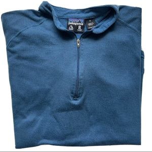 Mens Patagonia Regulator Polartec Blue Quarter-Zip Fleece Sweater Size Medium